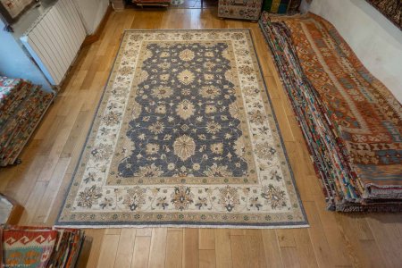 Hand-Knotted Ziegler Rug From Afghanistan