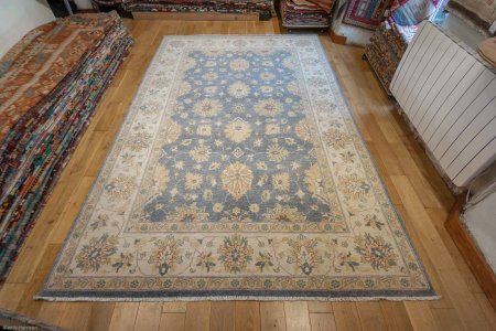 Hand-Knotted Ziegler Rug From Afghanistan