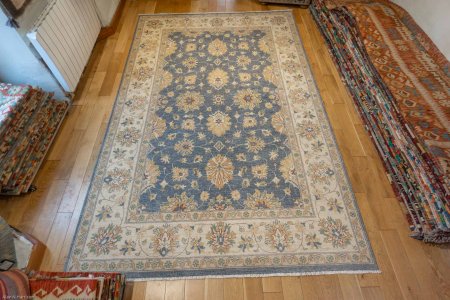 Hand-Knotted Ziegler Rug From Afghanistan