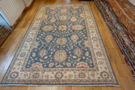 Hand-Knotted Ziegler Rug From Afghanistan