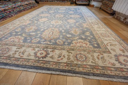 Hand-Knotted Ziegler Rug From Afghanistan