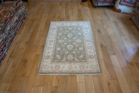 Hand-Knotted Ziegler Rug From Afghanistan