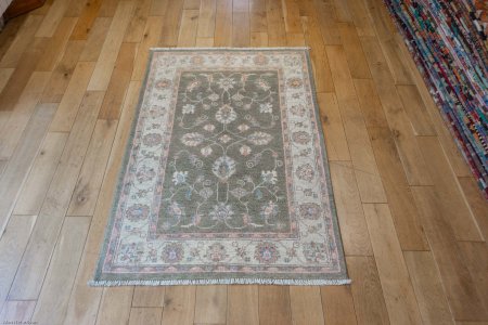 Hand-Knotted Ziegler Rug From Afghanistan