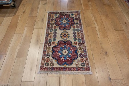 Hand-Knotted Chubi Rug From Afghanistan