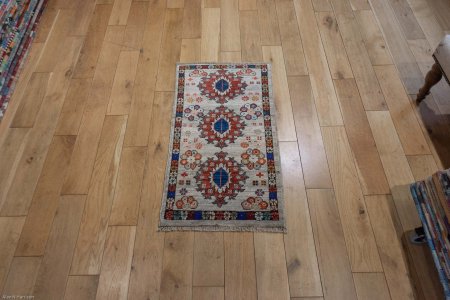 Hand-Knotted Chubi Rug From Afghanistan