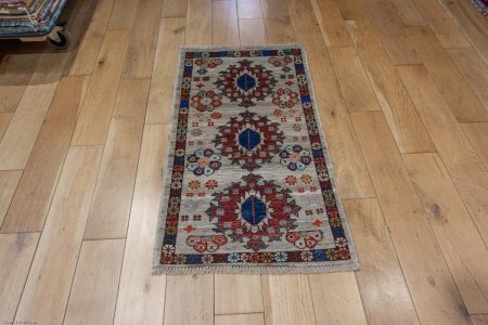Hand-Knotted Chubi Rug From Afghanistan