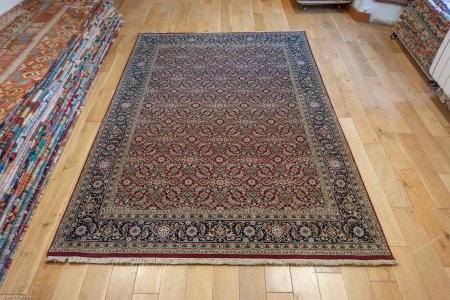 Hand-Knotted Indo Herati Rug From India