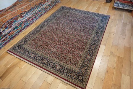 Hand-Knotted Indo Herati Rug From India