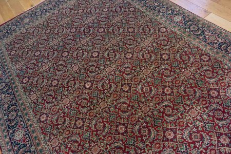 Hand-Knotted Indo Herati Rug From India