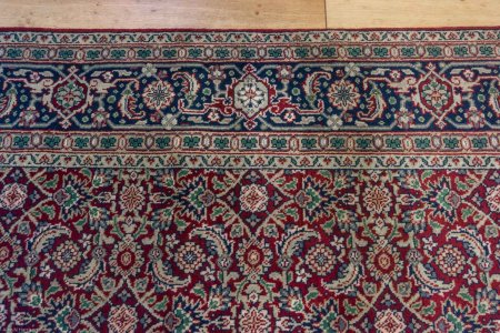 Hand-Knotted Indo Herati Rug From India