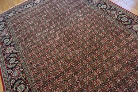 Hand-Knotted Indo Herati Rug From India