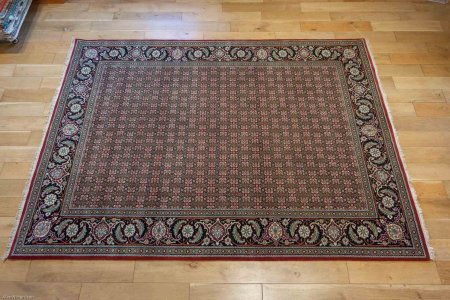 Hand-Knotted Indo Herati Rug From India