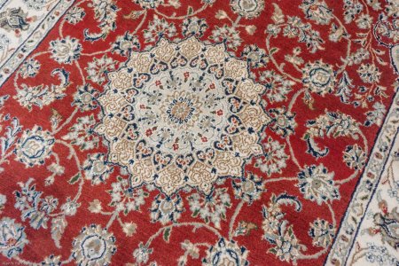 Hand-Knotted Nain Indian Rug From India