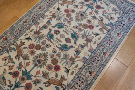 Hand-Knotted Indo Herati Rug From India