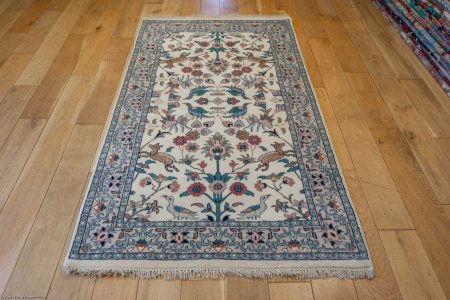 Hand-Knotted Indo Herati Rug From India