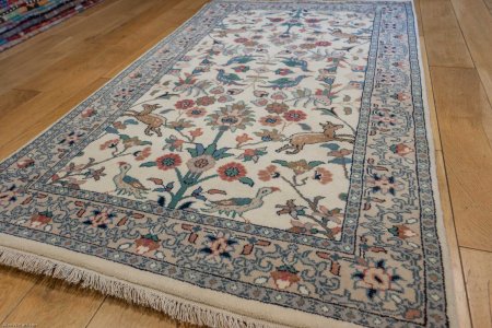 Hand-Knotted Indo Herati Rug From India
