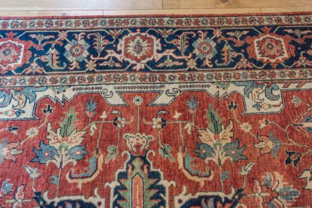 Hand-Knotted Fine Serapi Rug From India