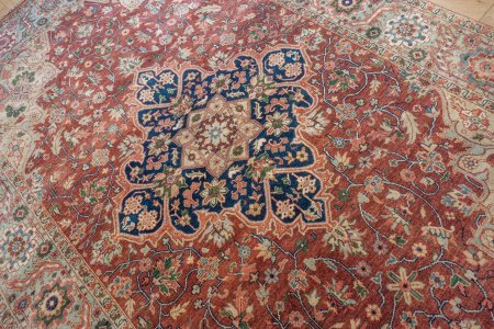 Hand-Knotted Fine Serapi Rug From India
