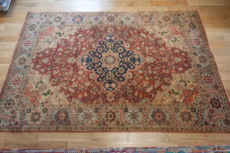 Hand-Knotted Fine Serapi Rug From India