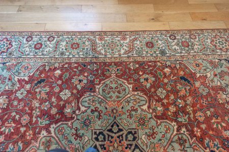 Hand-Knotted Fine Serapi Rug From India