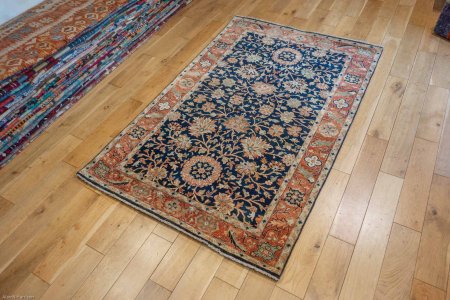 Hand-Knotted Fine Serapi Rug From India