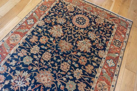 Hand-Knotted Fine Serapi Rug From India