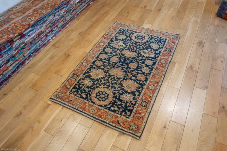 Hand-Knotted Fine Serapi Rug From India