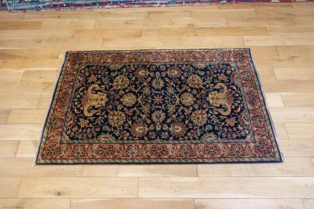 Hand-Knotted Mashad Palace Rug From India