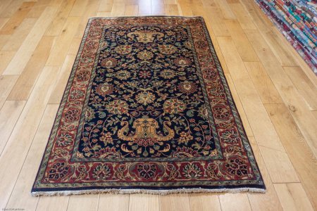 Hand-Knotted Mashad Palace Rug From India