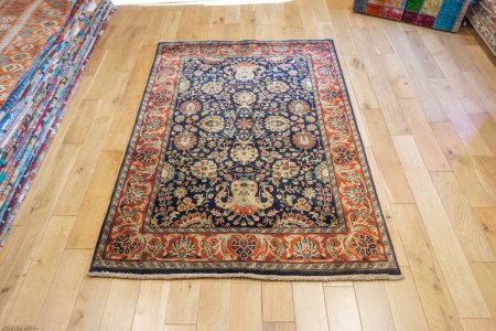 Hand-Knotted Mashad Palace Rug From India