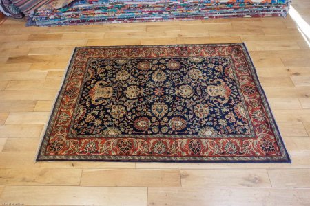 Hand-Knotted Mashad Palace Rug From India