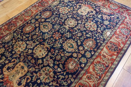 Hand-Knotted Mashad Palace Rug From India