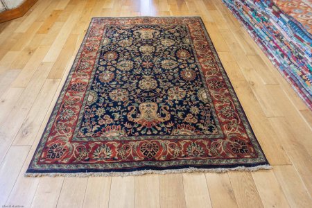 Hand-Knotted Mashad Palace Rug From India