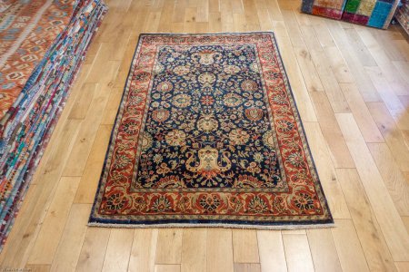 Hand-Knotted Mashad Palace Rug From India