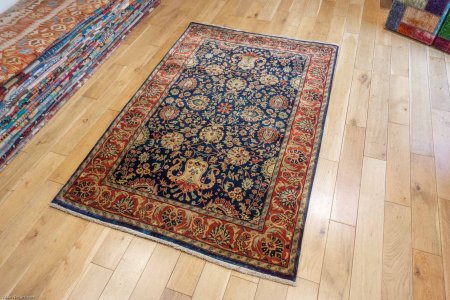 Hand-Knotted Mashad Palace Rug From India