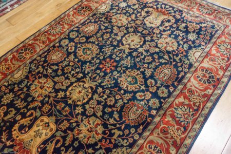 Hand-Knotted Mashad Palace Rug From India