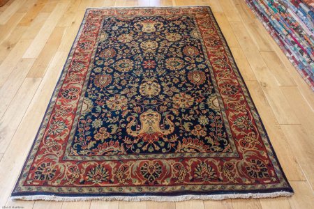 Hand-Knotted Mashad Palace Rug From India