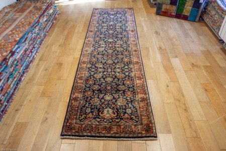 Hand-Knotted Mashad Palace Runner From India