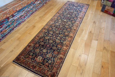 Hand-Knotted Mashad Palace Runner From India