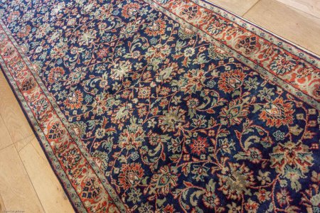 Hand-Knotted Mashad Palace Runner From India