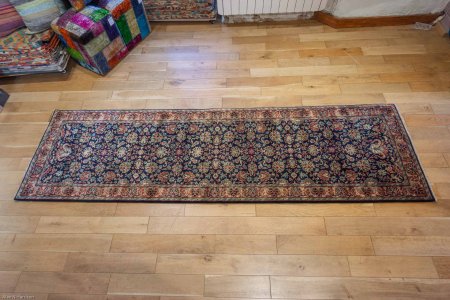 Hand-Knotted Mashad Palace Runner From India