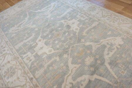 Hand-Knotted Oushak Rug From India