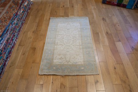 Hand-Knotted Oushak Rug From India