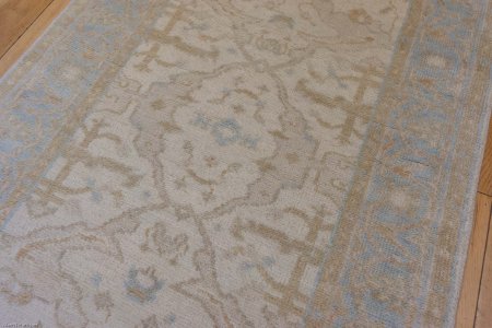 Hand-Knotted Oushak Rug From India