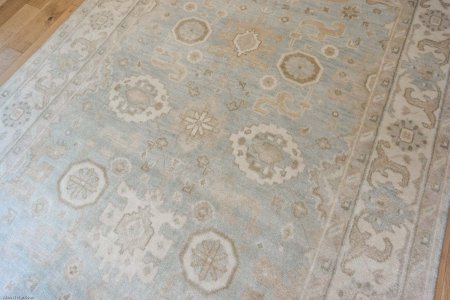 Hand-Knotted Oushak Rug From India