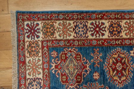 Hand-Knotted Kazak Rug From Afghanistan