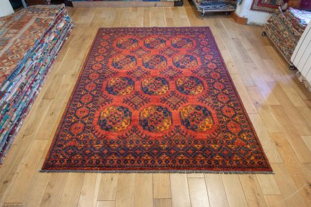 Hand-Knotted Ersari Rug From Pakistan