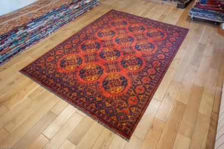 Hand-Knotted Ersari Rug From Pakistan
