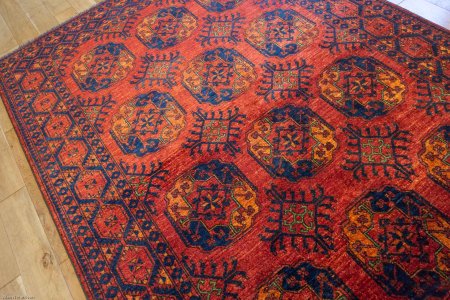 Hand-Knotted Ersari Rug From Pakistan