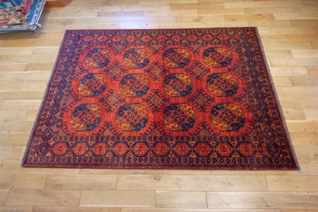 Hand-Knotted Ersari Rug From Pakistan